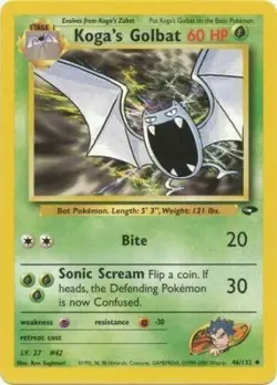 Koga's Golbat 46/132 Gym Challenge Set Unlimited 2000 Pokemon Card - LP - Image 1
