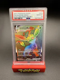2021 POKEMON SWORD & SHIELD EVOLVING SKIES SECRET FULL ART/LEAFEON VMAX PSA 10 - Image 1
