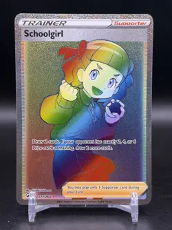 Schoolgirl Rainbow Trainer Pokemon Fusion Strike Pokemon Secret Rare 277/264 NM - Image 1