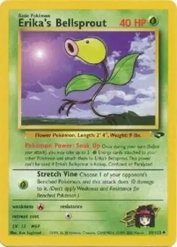 Erika's Bellsprout 38/132 Gym Challenge Set Unlimited 2000 Pokemon Card - LP - Image 1