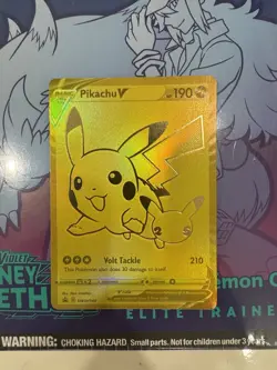 Pokemon Pikachu V SWSH145 SWSH Black Star Promos Gold Pokemon Card NM - Image 1
