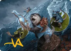 MTG Valley Floodcaller Art Card 13 Gold Stamped Signature Art Series Bloomburrow - Image 1