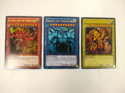 Yugioh Ultra Rare Egyptian God Cards - Slifer, Obelisk, Ra - Lightly Played - Image 1