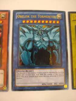Yugioh Ultra Rare Egyptian God Cards - Slifer, Obelisk, Ra - Lightly Played - Image 3