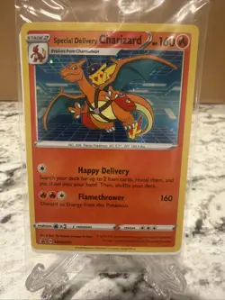 Special Delivery Charizard SWSH075 SWSH SEALED Black Star Promo Card Holo UK NM - Image 1