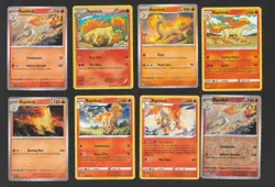 Rapidash Pokemon Card Collection Set of 8 English Cards Unique Fire Type Stage 1 - Image 1
