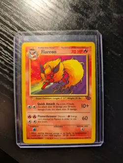 Flareon 19/64 Fossil Set Pokemon Card Vintage - Image 1