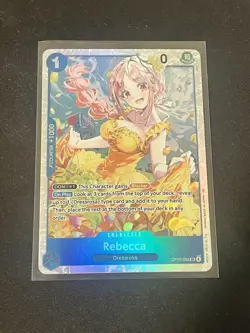 Rebecca OP15-053: Dressrosa Foil Character Card, Blocker, On Play - Image 1