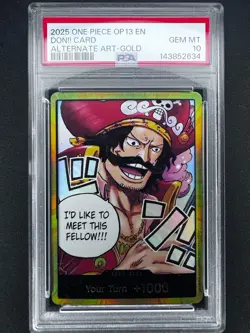 DON!! Card (Gol.D.Roger) (Gold) Carrying On His Will Foil - One Piece TCG PSA 10 - Image 1