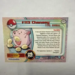 Pokemon Card - Chansey #113 - Topps Series 2 - Blue Logo - Image 2