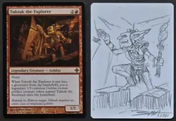 SKETCHED MtG Magic _ Baga _Rise Eldrazi Artist Proof _ TUKTUK THE EXPLORER _1/50 - Image 1