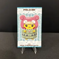2015 Pokemon XY Promo Business Card Pikachu Mega Slowbro Yadoran Poncho Japan - Image 1