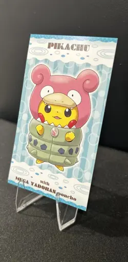 2015 Pokemon XY Promo Business Card Pikachu Mega Slowbro Yadoran Poncho Japan - Image 2