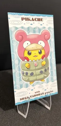 2015 Pokemon XY Promo Business Card Pikachu Mega Slowbro Yadoran Poncho Japan - Image 3