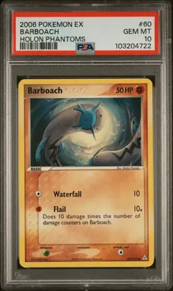 Barboach 60/110 EX Holon Phantoms PSA 10 Gem Mint Pokemon Card - Image 1
