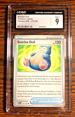 Snorlax Doll Regular Uncommon #175|CGC MINT 9|2023 SV Paradox Rift|Pokemon TCG - Image 1