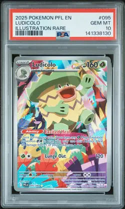 2025 POKEMON PFL EN-PHANTASMAL FLAMES ILLUSTRATION RARE #095 LUDICOLO PSA 10 - Image 1