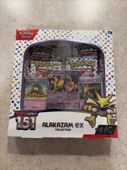 Pokemon TCG Scarlet and Violet - 151 Alakazam ex Collection Box - 4 Packs 820650855269 - Image 1