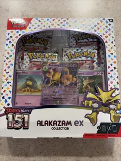 Pokemon TCG Scarlet and Violet - 151 Alakazam ex Collection Box - 4 Packs 820650855269 - Image 2