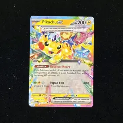 Pokemon Pikachu EX 057/217 SV08 Surging Sparks Tera Double Rare Holo 200 HP Eng - Image 1