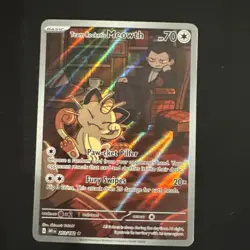 Team Rocket’s Meowth 203/182 IR ⭐ Destined Rivals Illustration Rare Pokemon NM/M - Image 2