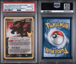 2021 Pokemon Celebrations Umbreon Gold Star 17/17 Graded PSA 10 GEM MINT - Image 3