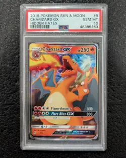2019 POKEMON SUN & MOON HIDDEN FATES #9 CHARIZARD GX HIDDEN FATES - Image 1