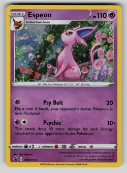 Espeon SWSH174 Holo Promo Sword & Shield Promo Pokemon NM (swirl) - Image 1