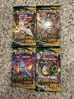 Pokemon- Evolving Skies - Booster Pack Art Set- 4 Packs- New & Sealed - Image 1