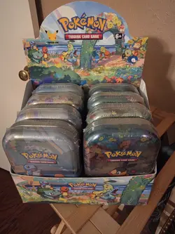 Pokemon 25th Anniversary Celebrations Mini Tin Case of 8 with Tin SEALED Only - Image 1