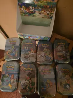 Pokemon 25th Anniversary Celebrations Mini Tin Case of 8 with Tin SEALED Only - Image 2