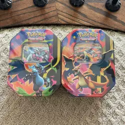 Pokemon TCG Mega Charizard X ex & Mega Charizard Y ex 2-Tin Set SEALED! - Image 1