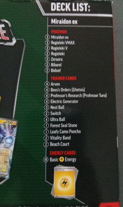 3X Pokemon TCG Miraidon ex Regieleki VMAX League Battle Deck - Image 3