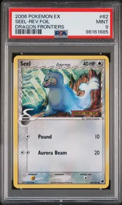2006 POKEMON EX DRAGON FRONTIERS #62 SEEL-REVERSE FOIL PSA 9 - Image 1