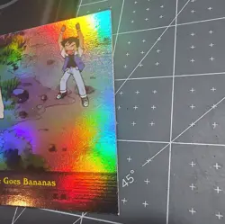 2000 Topps Pokemon EP24 Primeape Goes Bananas Rainbow Foil - Image 2