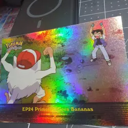2000 Topps Pokemon EP24 Primeape Goes Bananas Rainbow Foil - Image 4