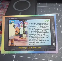 2000 Topps Pokemon EP24 Primeape Goes Bananas Rainbow Foil - Image 5