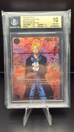 One Piece CCG Sabo Red Manga Alt Art OP13-120 BGS 10 Pristine English - Image 1