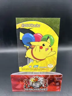 2000 Topps Pokemon TV Animation Edition Chrome Pikachu Balloons PCI Holo Card - Image 2