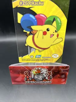 2000 Topps Pokemon TV Animation Edition Chrome Pikachu Balloons PCI Holo Card - Image 3