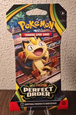 1 unopened pack Pokemon Mega Evolution Perfect Order trading cards - Image 1