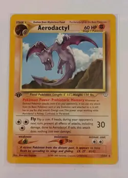Aerodactyl 15/64 Neo Revelation Pokemon Card WOTC Vintage LP Fossil Pokemon - Image 1