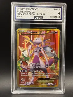 Pokemon Mewtwo EX TCG Full Art Holo Rare Card Breakthrough-Secret 164/162 - Image 1