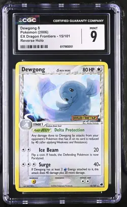CGC 9 Dewgong 2006 EX Dragon Frontiers 15/101 Reverse Holo Stamped Pokemon Card - Image 1