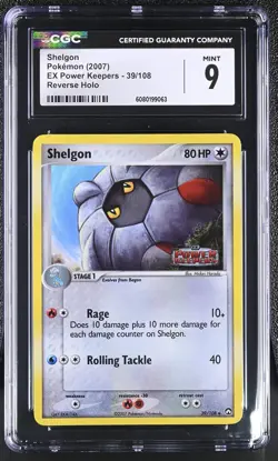 CGC 9 MINT Shelgon 2007 EX Power Keepers 39/108 Reverse Holo Pokemon Card - Image 1