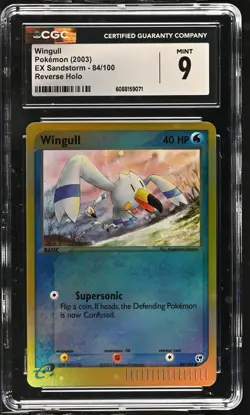 CGC 9 MINT Wingull 2003 EX Sandstorm 84/100 Reverse Holo Pokemon Card - Image 1