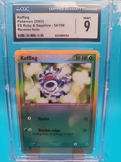 CGC 9 MINT Koffing 2003 EX Ruby & Sapphire 54/109 Reverse Holo Pokemon Card - Image 1