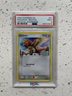 Pokemon Card Spearow Reverse Holo PSA 9 Mint, EX Crystal Guardians #61, 2006 (1) - Image 1