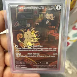 Team Rockets Meowth 203/182 SV10 Destined Rivals Illustrated Card Mint Condition - Image 1