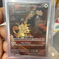 Team Rockets Meowth 203/182 SV10 Destined Rivals Illustrated Card Mint Condition - Image 2